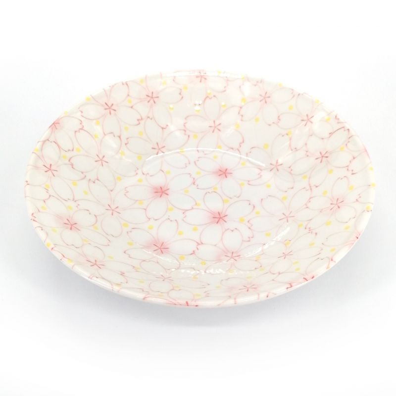 Weiße und rosa japanische ramenschüssel aus keramisch Ø22cm SAKURA blumen