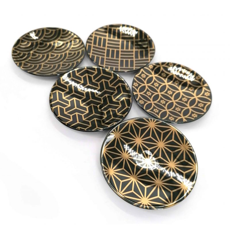 Set di 5 tazzine piccole in ceramica nera - SAMAZAMANA PATAN