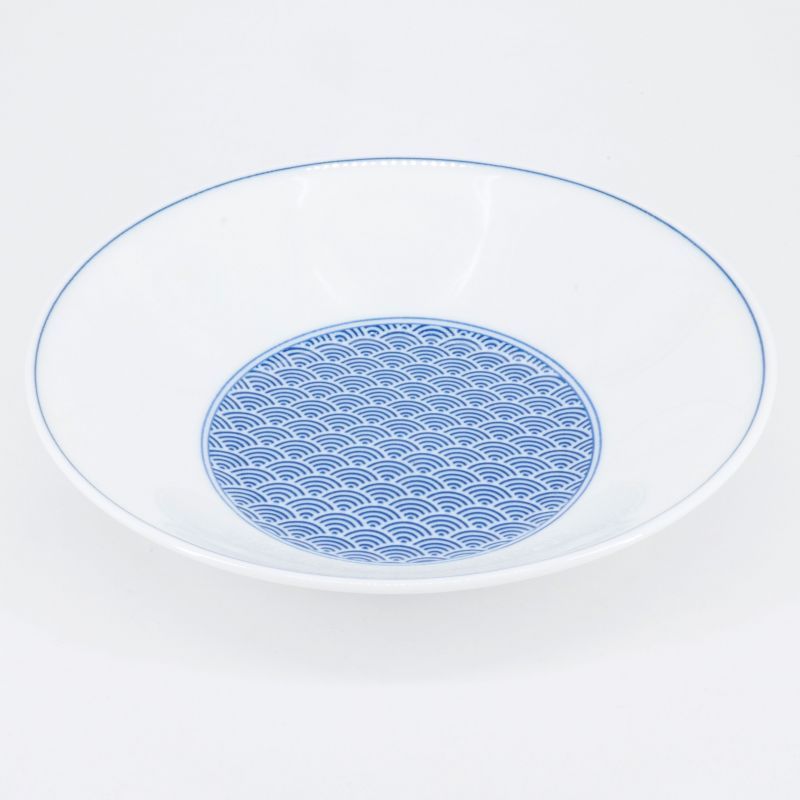 Blaue japanische ramenschüssel aus keramisch Ø22cm SEIGAIHA wellen