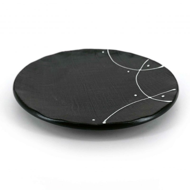 Small Japanese plate in minimalist black ceramic - MINIMARISUTO