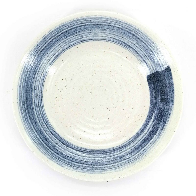 Japanische Keramikplatte Wellenmuster BURASHI - Blau