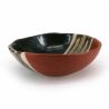 Plato japonés pequeño de cerámica marrón y rojo ladrillo - TORIKORORU