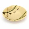 Recipiente japonés pequeño de cerámica beige con motivos de la naturaleza - SHOKUBUTSU