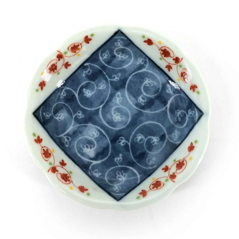 Plato pequeño de cerámica japonesa con espirales vegetales - SHOKUBUTSU