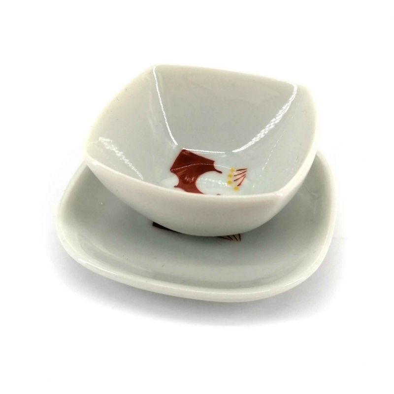 Set vaso e piattino in ceramica - UME SHIROI