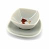 Juego de recipiente y platillo de cerámica - UME SHIROI
