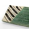 Rechteckige Platte aus grüner und beiger Keramik - CHAIRO NO SEN