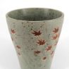Tasse à thé japonaise haute en céramique, grise, feuilles érable - MOMIJI