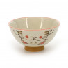 rice bowl with cat pictures white KOHIKI MIKE NAKAHIRA