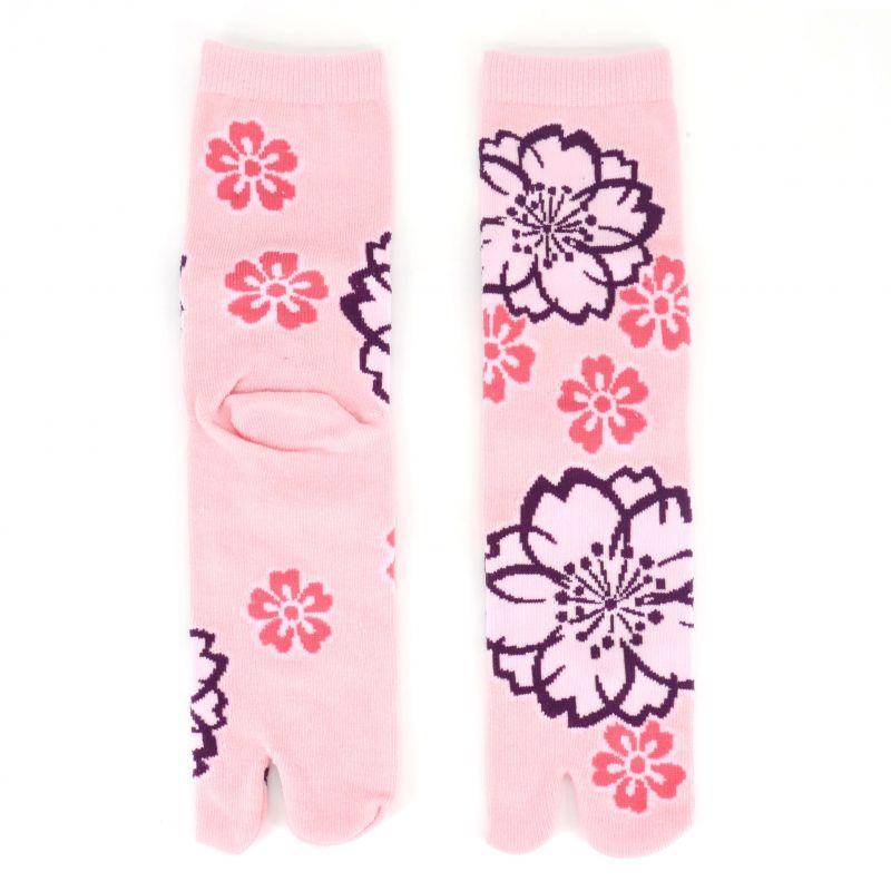 Calcetines tabi japoneses de algodón, SAKURA, rosa