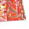 Set of 12 red Japanese square sheets - YUZEN WASHI PAPER