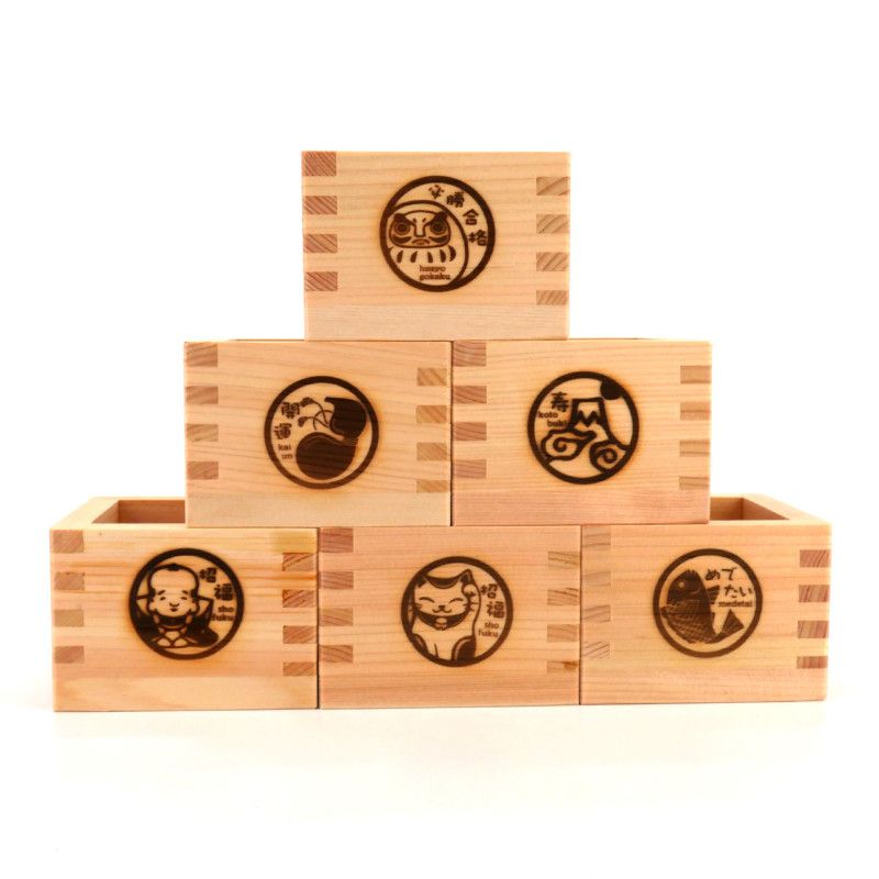Bicchiere da sake quadrato in legno Cipresso - HINOKI