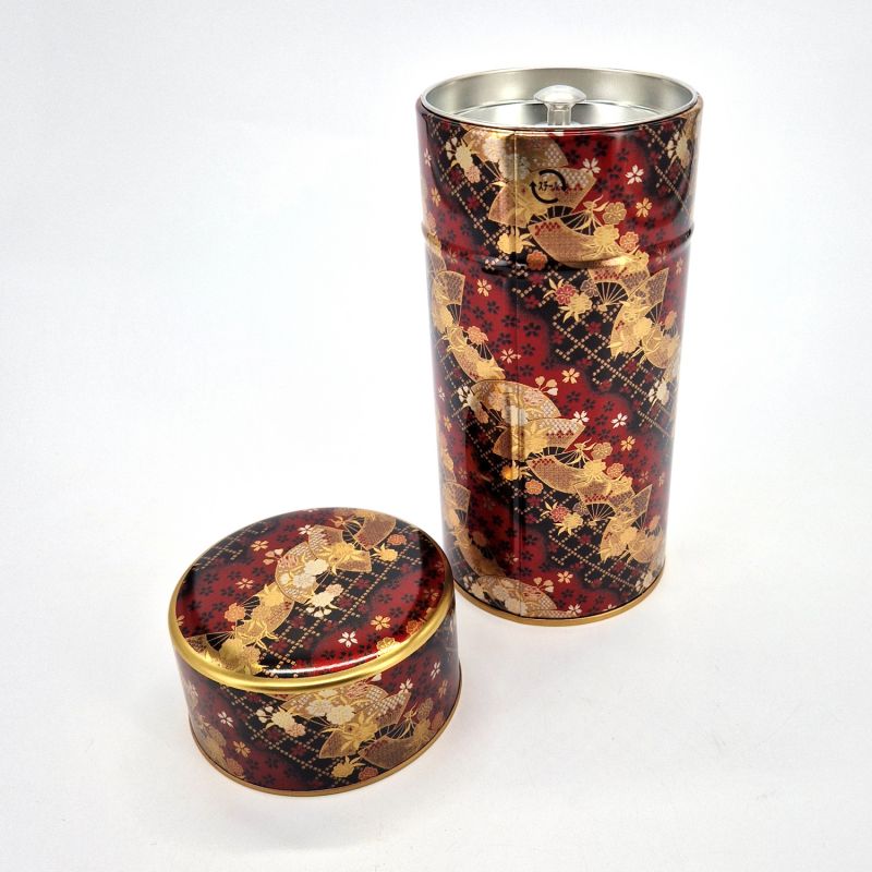 Japanische Teedose aus rotem Metall, GORUDEN , 200 g