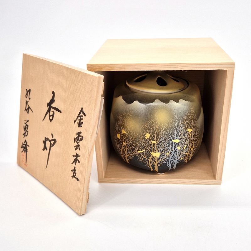 Japanese ceramic incense burner from Kutani, KUTANI