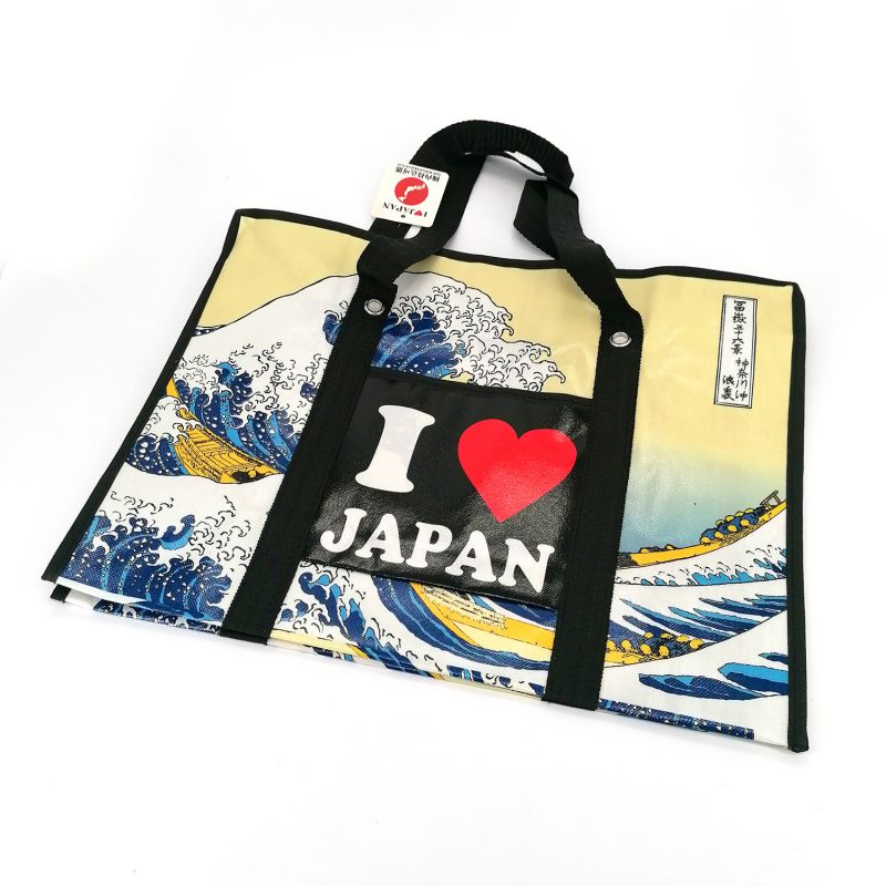 Bolso de poliéster ecológico, Wave and I love Japan, Wave-heart