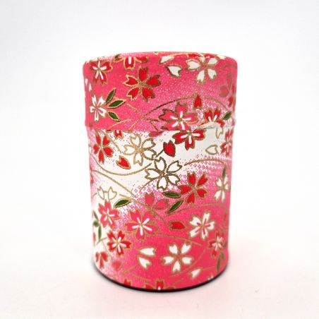 Carrito de té japonés azul o rosa en papel washi, YUZEN HANA, 40 go 100 g