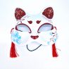 Máscara japonesa de gato libélula roja y dorada - TOMBO