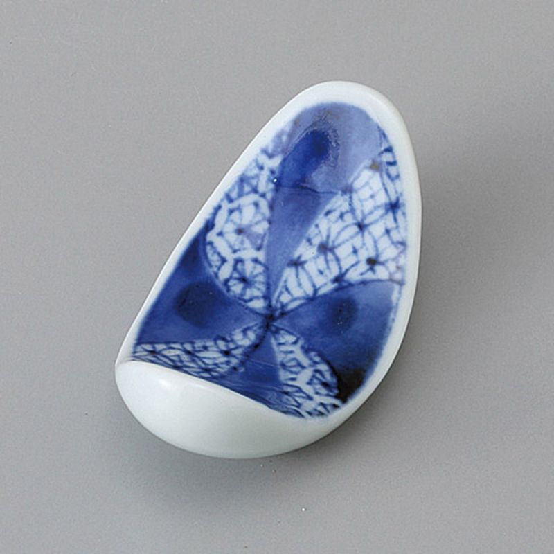Japanische Essstäbchenablage aus Keramik, Garnelenmuster, Ebi Sori-Gata Hashioki
