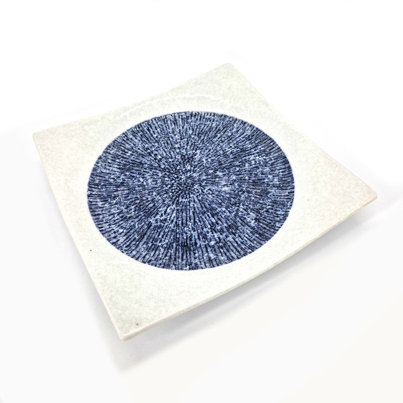 assiette carrée japonaise, Shibori Ran Togusa 