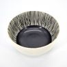 Japanese ceramic rice bowl, beige and brown - BEJU TO BURAUN