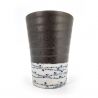 Japanese ceramic cup, black horizontal line, OBIKOKASAN