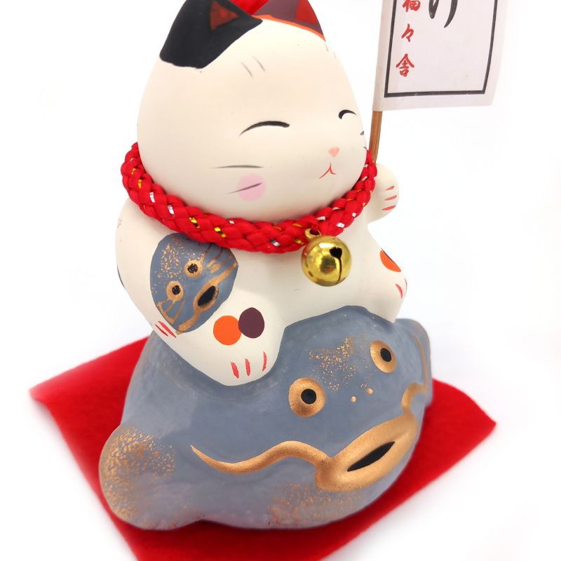 Japanische Manekineko-Glückskatze aus erdbebensicherer Keramik – TAISHIN SEI