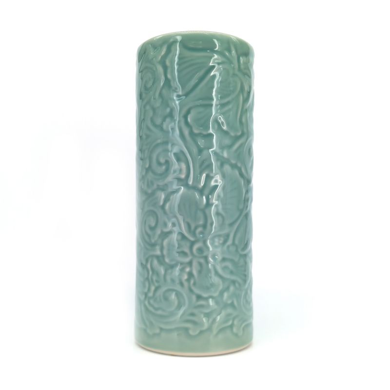 Vase bleu japonais en céramique arabesque, ARABESUKU