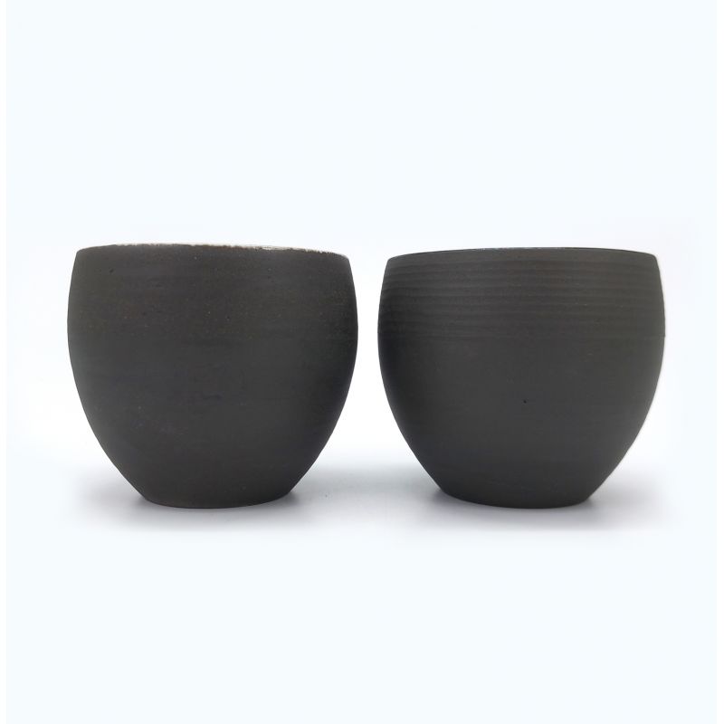 Dúo de cuencos de té de cerámica japoneses - KOGETA