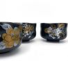 Set mit 5 japanischen Hannari-Teeschalen aus Keramik – Die vier Jahreszeiten Japans – NIHON NO SHIKI