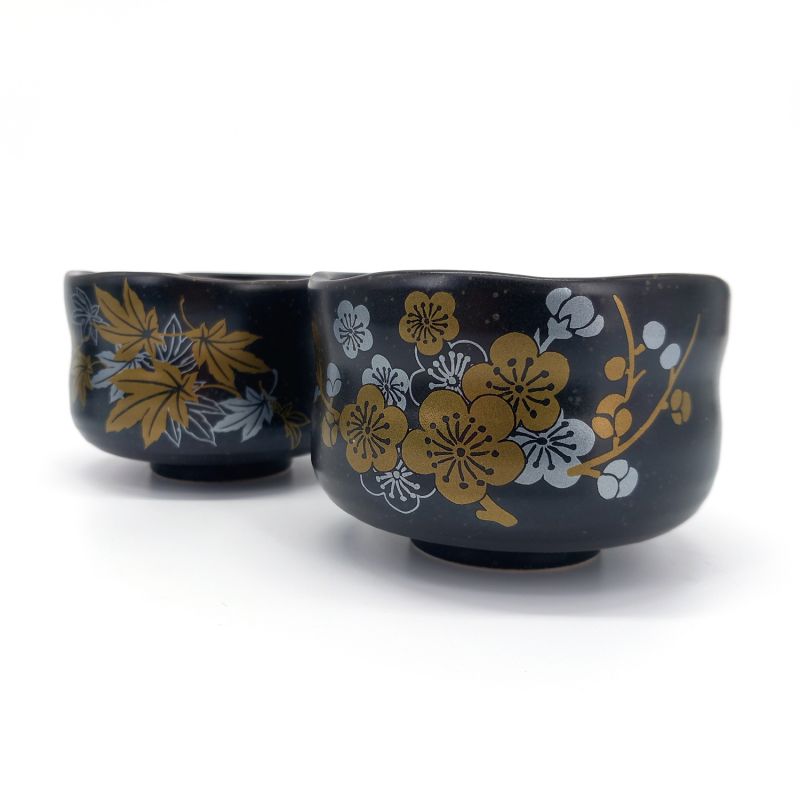 Set de 5 bols Hannari à thé japonais en céramique - Les quatres saisons du Japon- NIHON NO SHIKI
