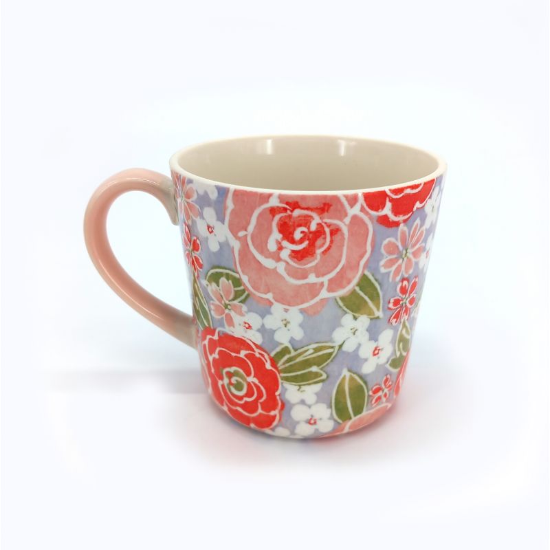 Mug japonais en céramique - Fleurs rose -PINKU NO HANA