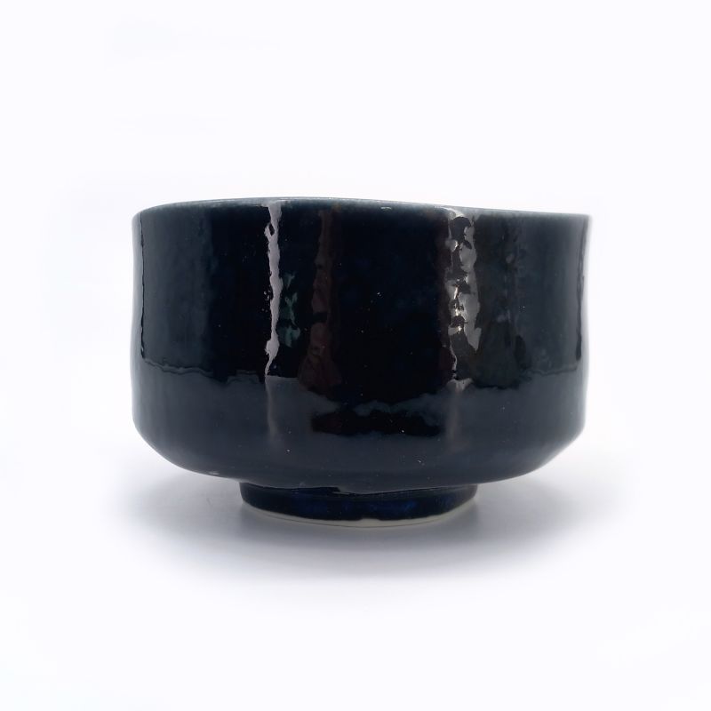 Cuenco de cerámica para ceremonia del té azul oscuro, SEIJUN