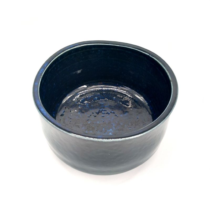 Cuenco de cerámica para ceremonia del té azul oscuro, SEIJUN