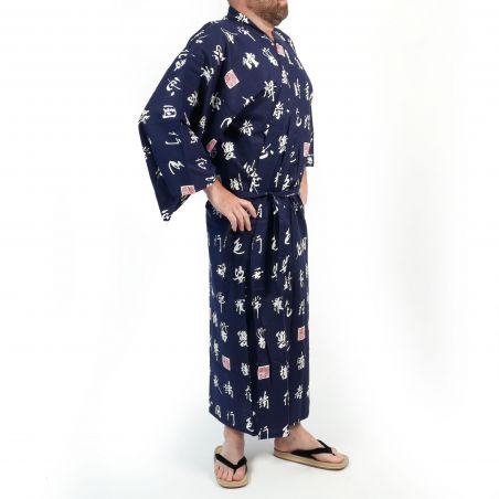 Japanese cotton yukata for men - TOJIGO