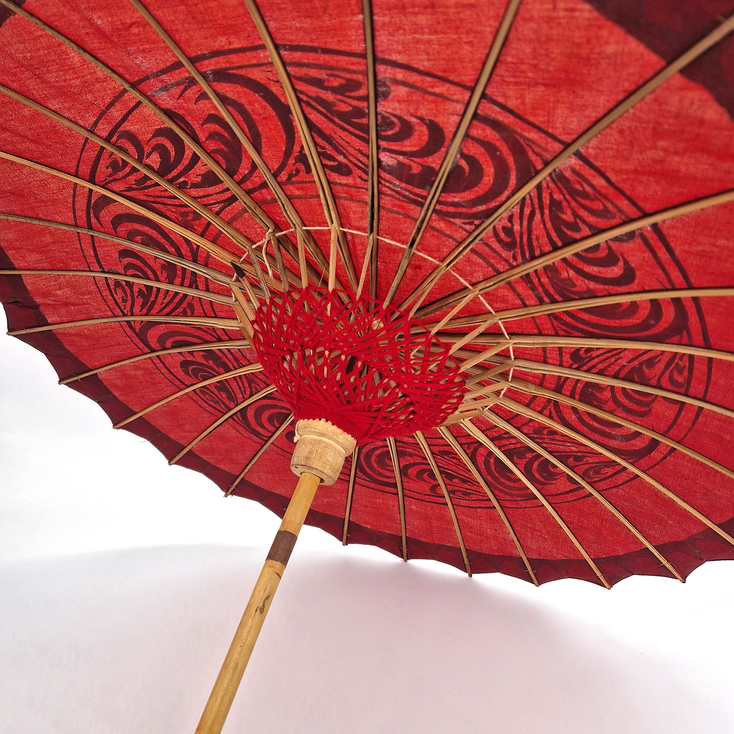 piccolo ombrello tradizionale birmano in cotone oliato, giallo