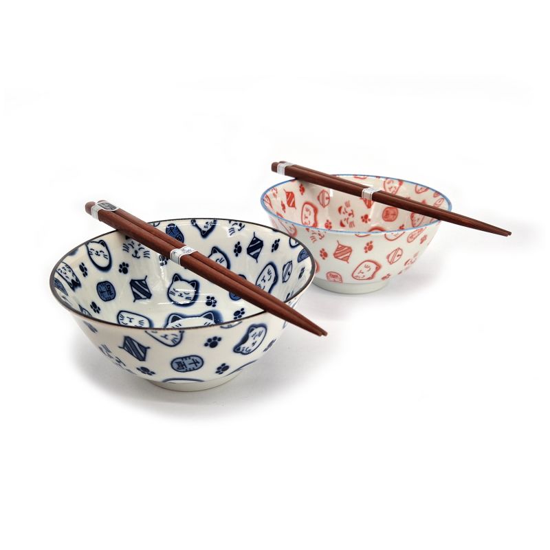 Set of 2 Japanese ceramic bowls - NEKO 2