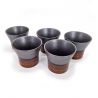 Set of 5 Japanese ceramic tea cups - TENMOKU 2