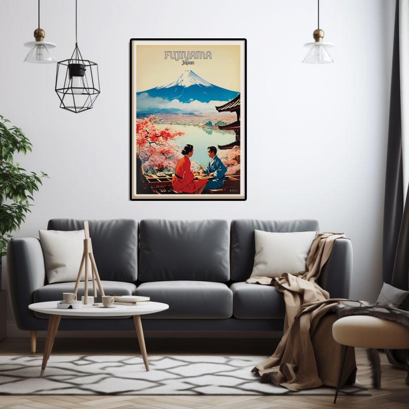 Japanese poster / illustration "FUJIYAMA" Mount Fuji, by ダヴィッド