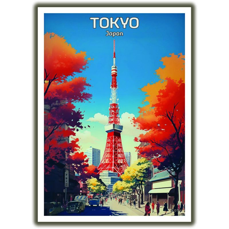 Japanisches Poster / Illustration „TOKYO“ Tokyo Tower, by ダヴィッド