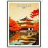 Japanisches Poster / Illustration „Kinkakuji“, der goldene Pavillon von Kyoto, by ダヴィッド