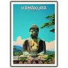 Japanisches Poster / Illustration "KAMAKURA" Der große Buddha (Daibutsu) von Kamakura, by ダヴィッド