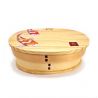 Boîte à repas Bento japonaise ovale en bois motif poissons, NISHIKI 1