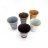 Set of 5 Japanese ceramic cups, spiral pattern - RASEN