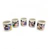 Japanese set of 5 sake cups, EROCHISHIZUMU