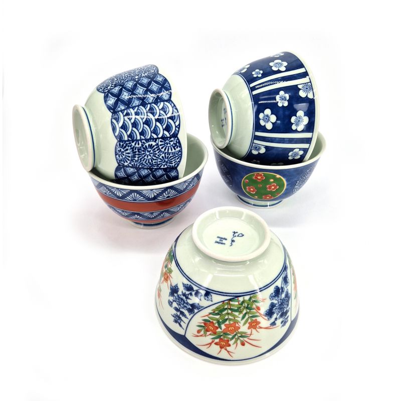 Set di 5 ciotole da tè in ceramica giapponese - HASAMI 2