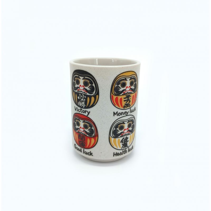 traditional Japanese tea cup with DARUMA designs