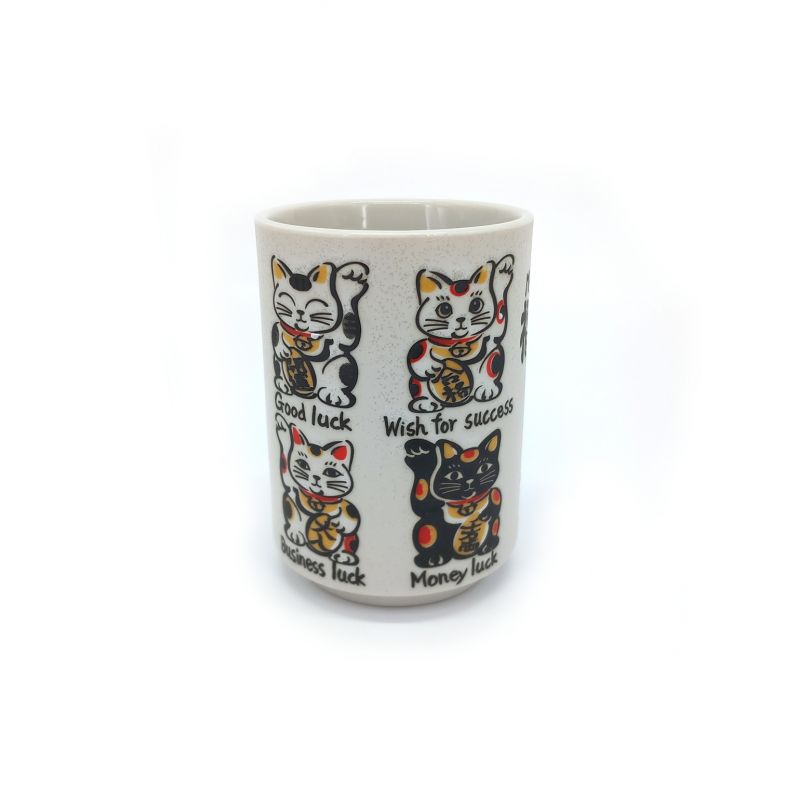 tasse traditionnelle japonaise à thé avec dessins chat porte-bonheur , KOUN NA NEKO