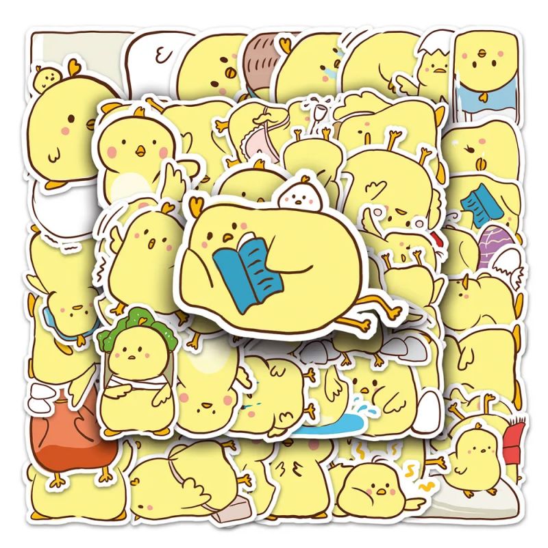 Lot de 50 autocollants japonais,Stickers Kawaii Canarie-KANARIA