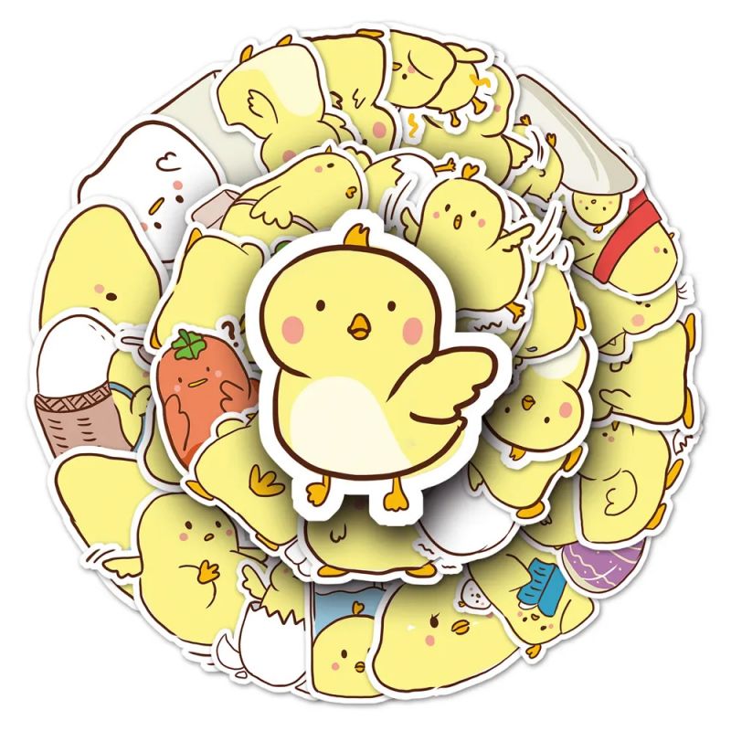 Lotto di 50 adesivi giapponesi, Kawaii Canary Stickers-KANARIA