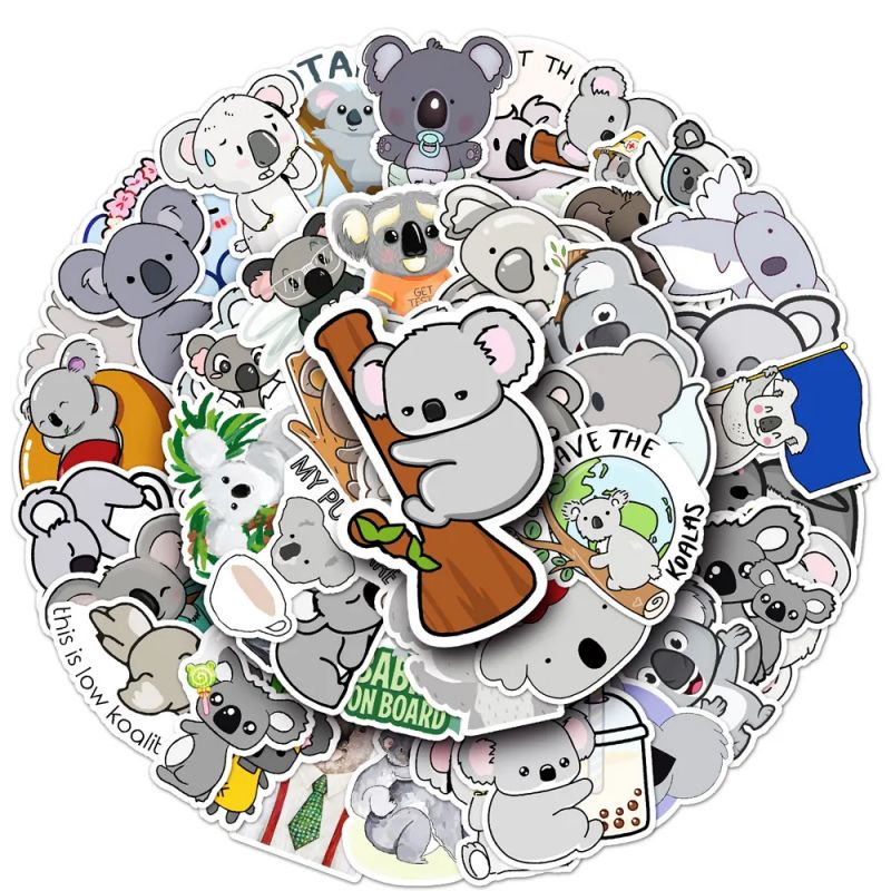 Lot de 50 autocollants japonais,Stickers Kawaii Koala-KOARA